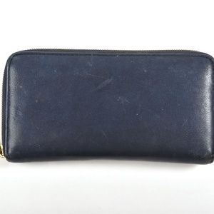 Blue J Crew Accordion Leather Wallet